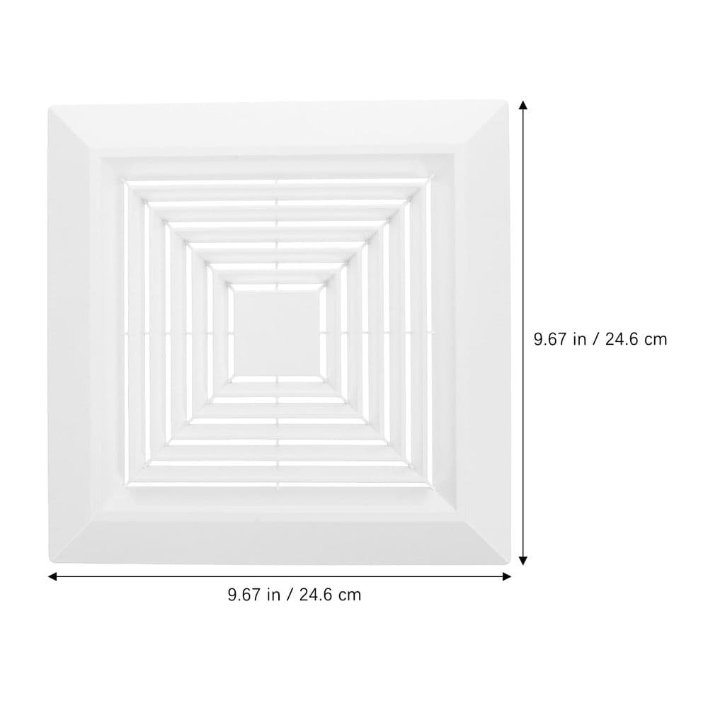 Ceiling Exhaust Fan Cover ABS White for Bathroom Ventilation 24.60X24.60X0.80cm