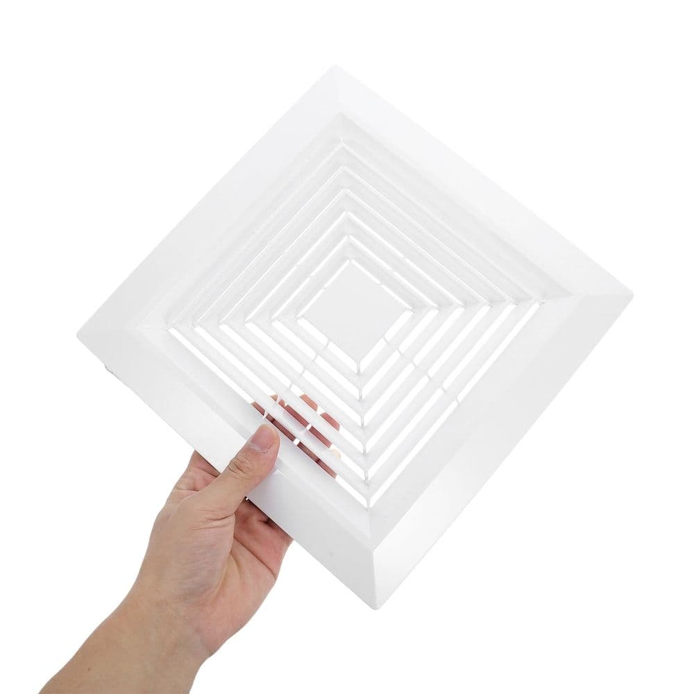 Ceiling Exhaust Fan Cover ABS White for Bathroom Ventilation 24.60X24.60X0.80cm