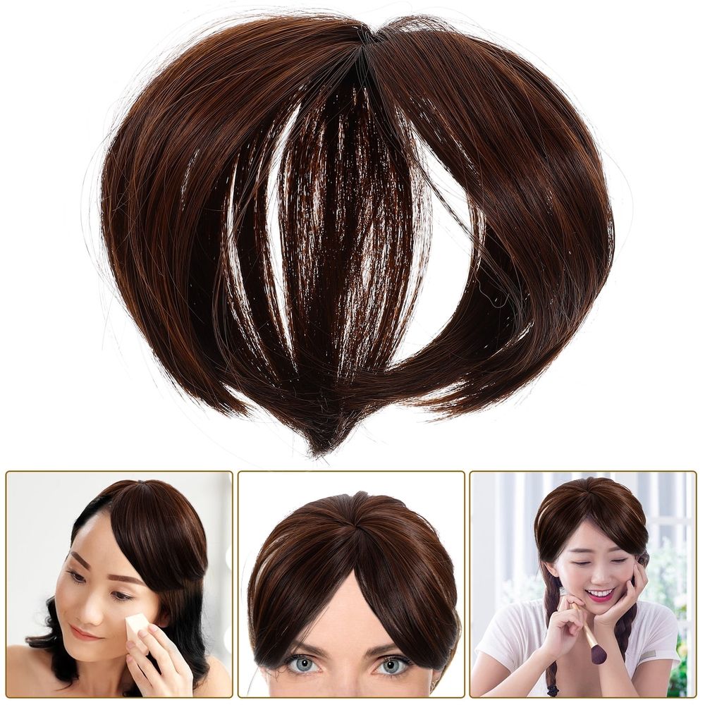 Brown Clip-In Hair Topper for Women, Synthetic Chemical Fiber Hairpiece, 1 Piece, Natural Look Hair Extension