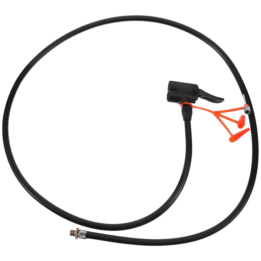 Universal Bike Pump Hose in Black, Reusable Inflator Hose Compatible with All Valve Types for