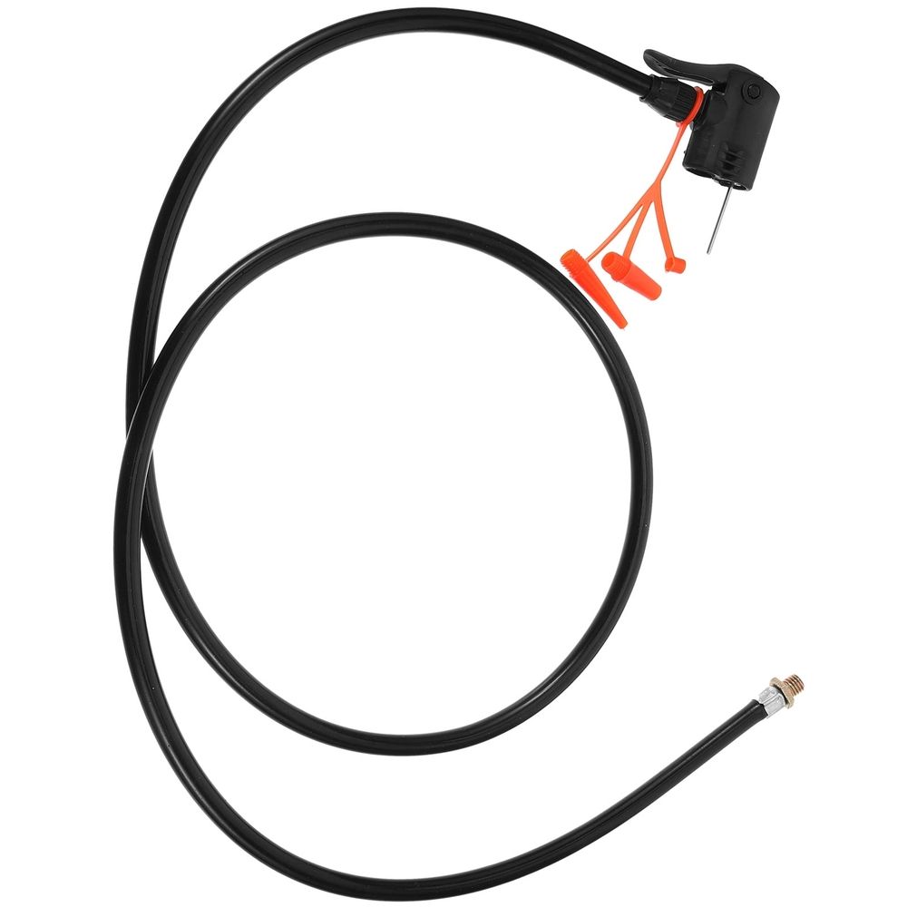 Universal Bike Pump Hose in Black, Reusable Inflator Hose Compatible with All Valve Types for