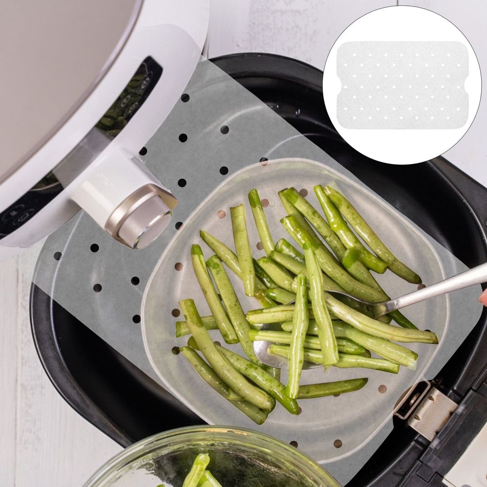 Non-Absorbent Air Fryer Sheets White for Home Baking Even Heat Distribution 100Sheets