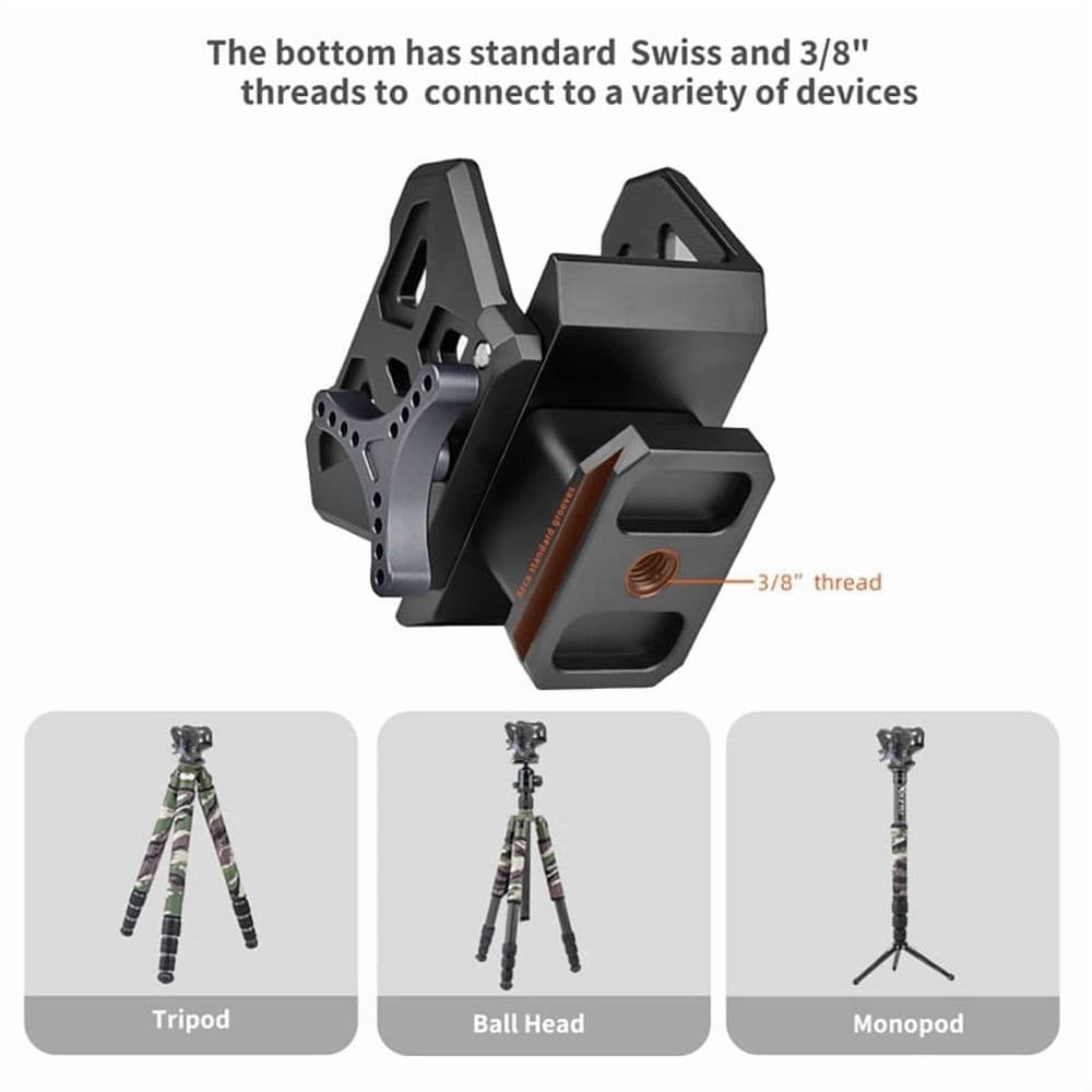 2X professional saddle clamp adapter tripod bracket sunshade clamp outdoor bracket can adapt to 3/8-inch thread