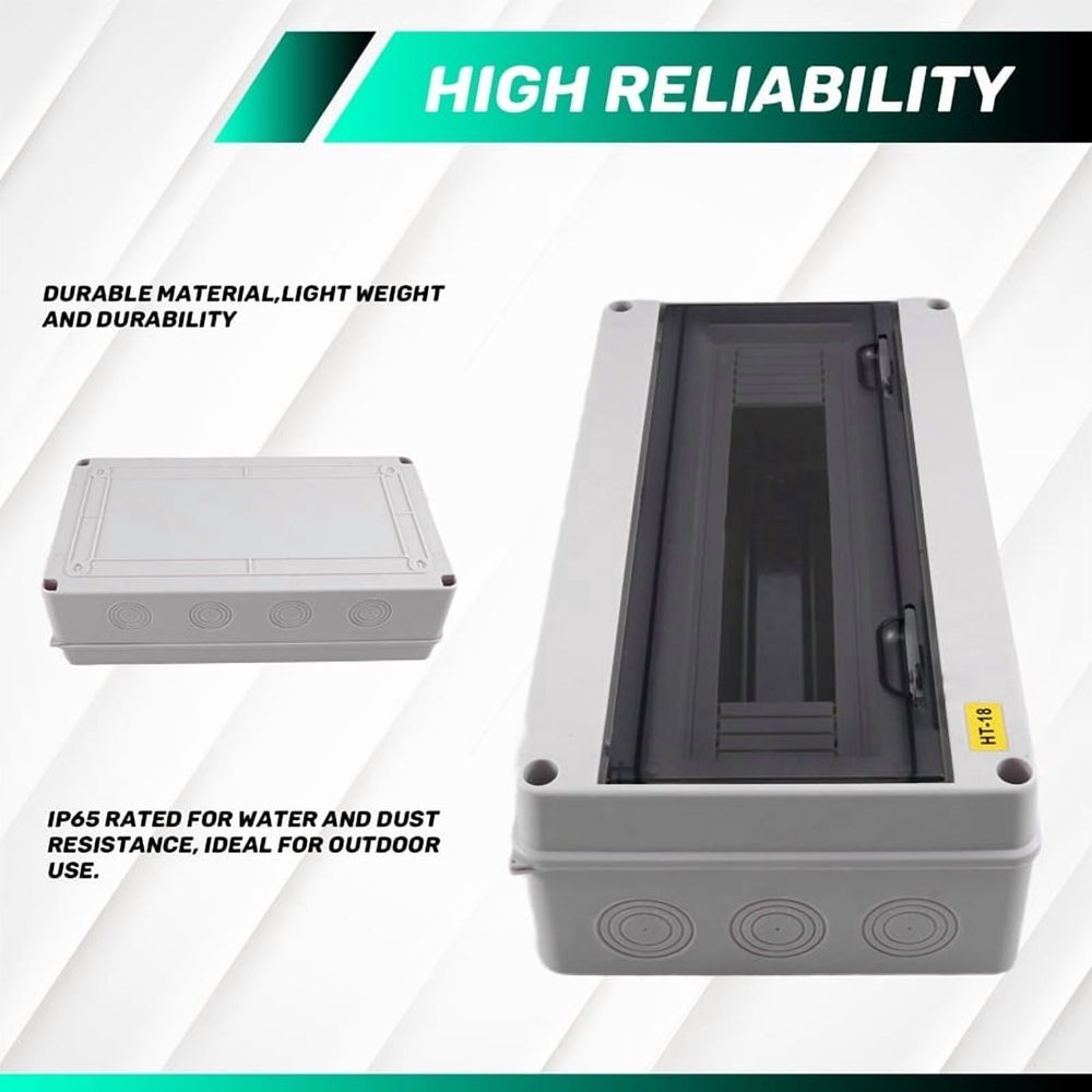 HT series junction box 18WAY IP65 waterproof distribution box outdoor ABS electrical with circuit breaker locking plate