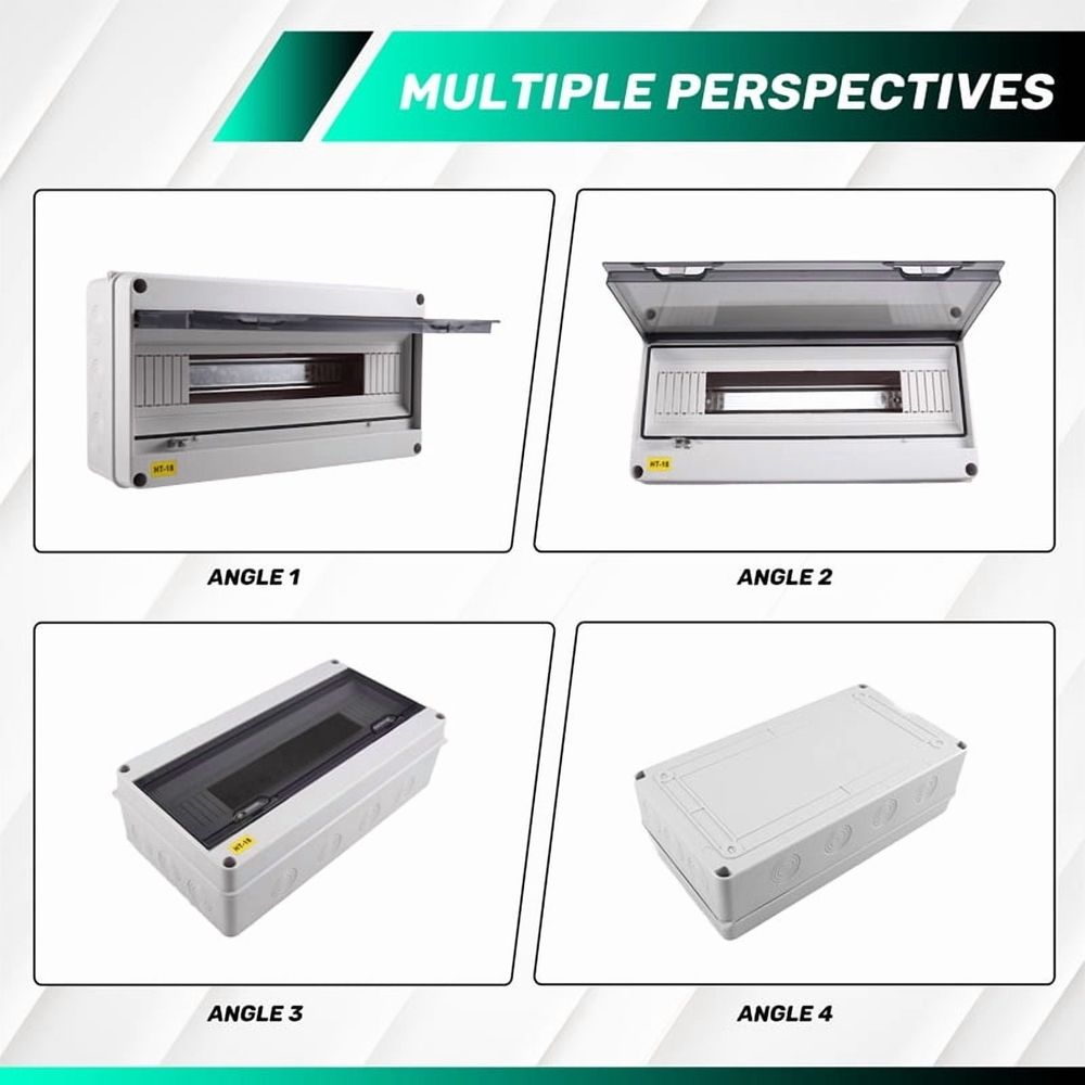 HT series junction box 18WAY IP65 waterproof distribution box outdoor ABS electrical with circuit breaker locking plate