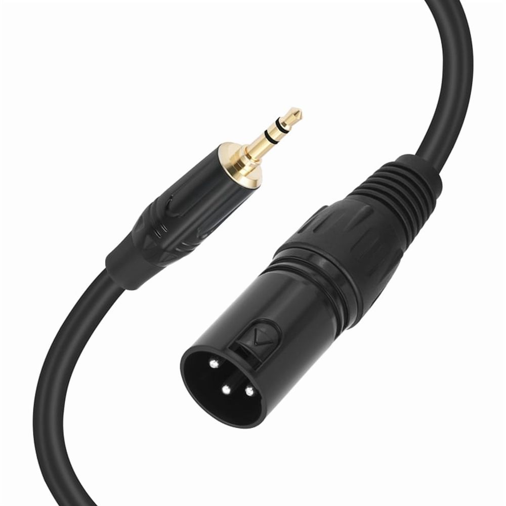 2pcs 3.5mm to Cable Adapter Balanced 1/8 Inch Mini Jack Stereo to 3Pin XLR Male Microphone Audio Cable 300cm