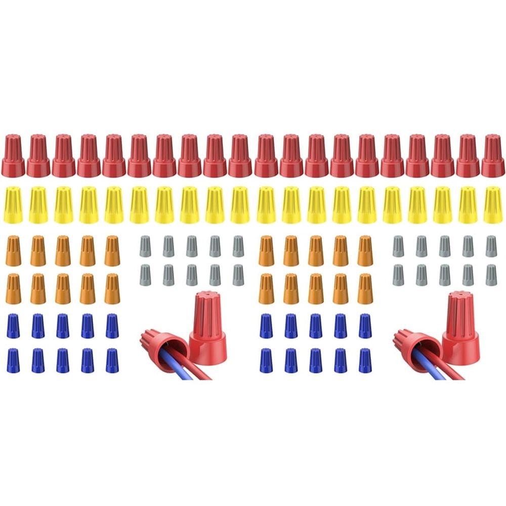 100Pc Wire Nuts Wire Caps Electrical Wire Connectors for 10-22AWG Gauge Wire Electric Connectors for Wiring Twist Nuts A
