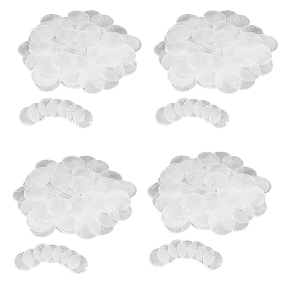 240Pcs 2 Inch Round Capiz Shells with 2 Holes Round Natural Shell White Shells for Wind Chimes Jewelry Making Home Decor