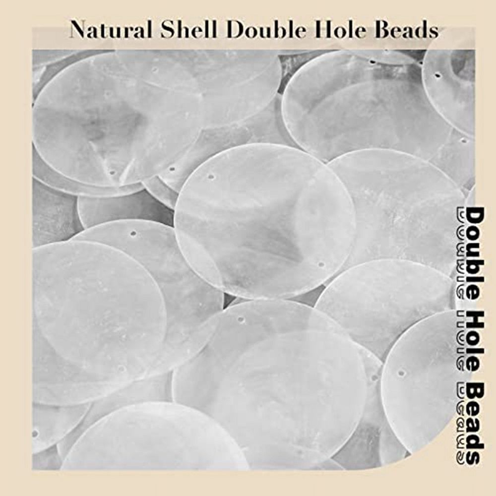240Pcs 2 Inch Round Capiz Shells with 2 Holes Round Natural Shell White Shells for Wind Chimes Jewelry Making Home Decor