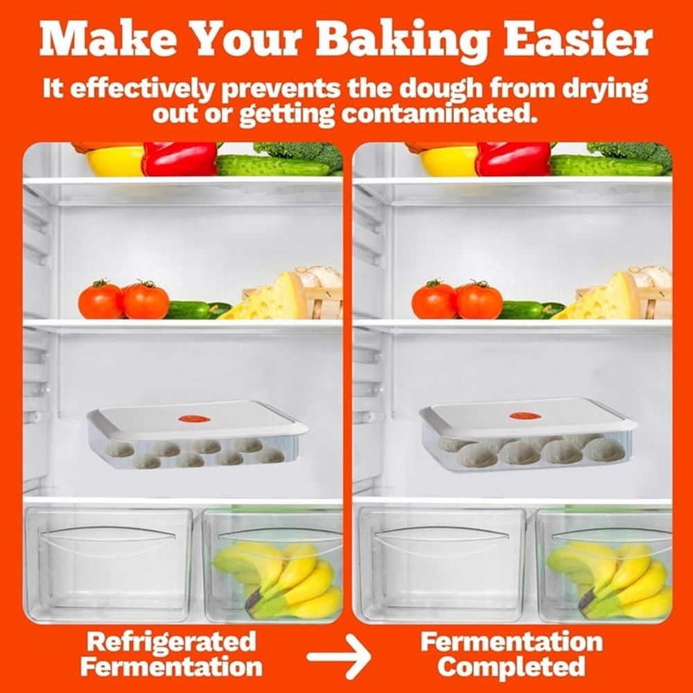 3X Pizza Dough Proofing Box, Stackable Pizza Dough Container W/Lid , Bread Fermentation Storage Boxes, Dough Rising Box