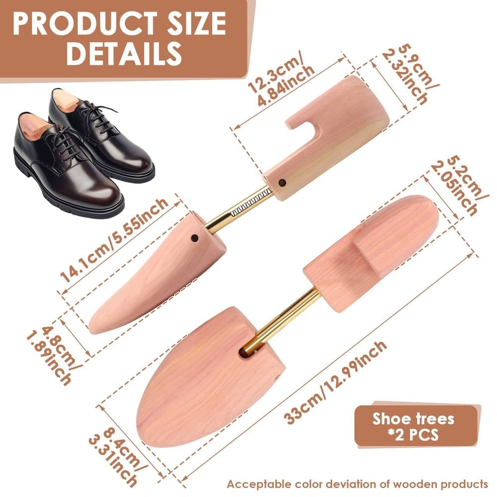 Wooden Shoe Stretcher Cedar Shoe Trees 11.61/12.99in Adjustable for Men Women