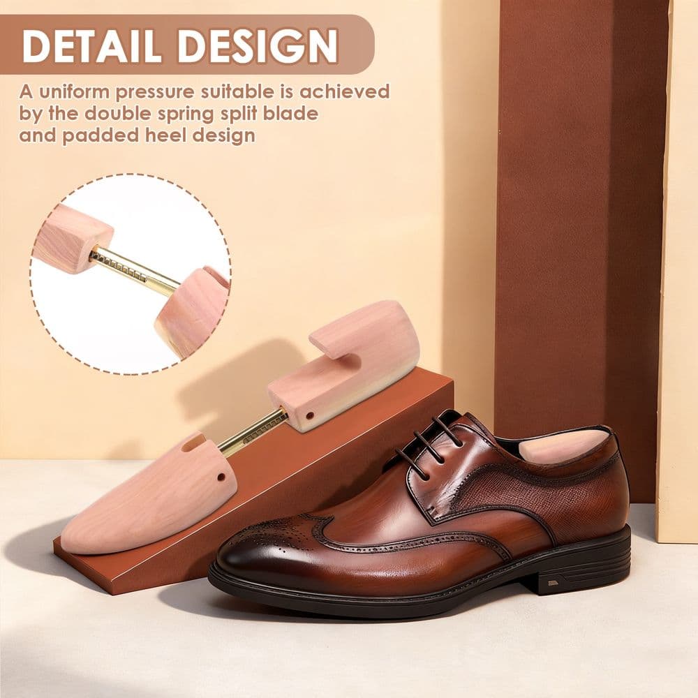Wooden Shoe Stretcher Cedar Shoe Trees 11.61/12.99in Adjustable for Men Women