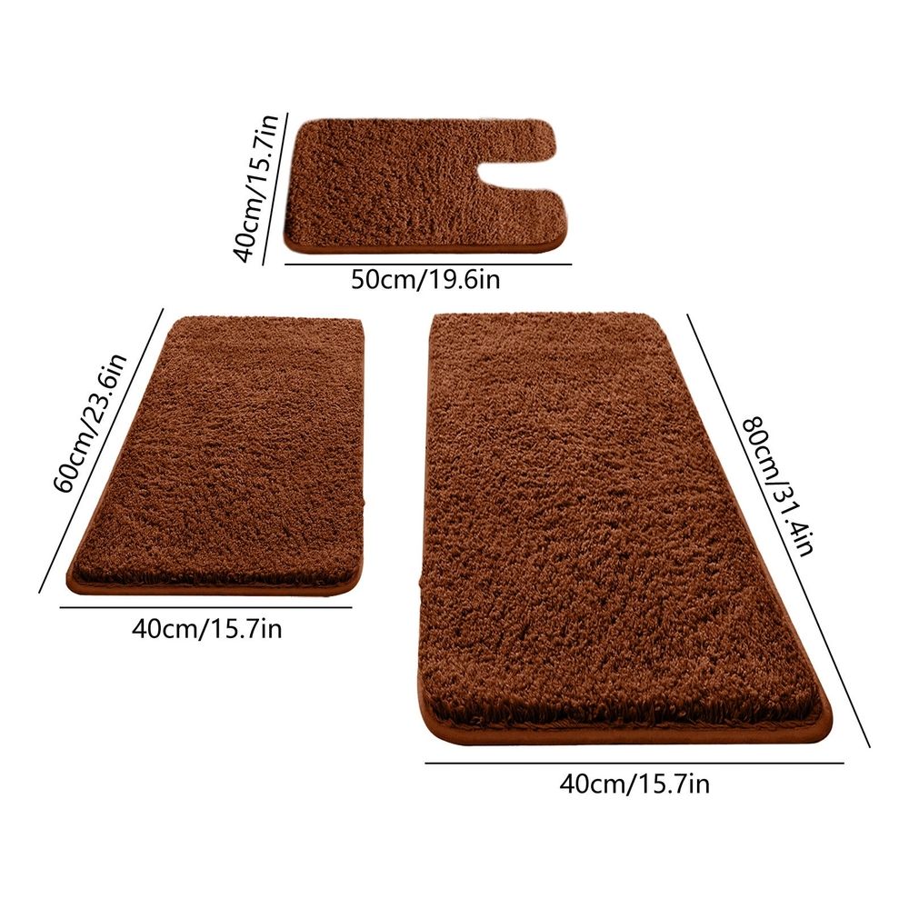3 Piece Memory Foam Bathroom Rug Set Soft Non Slip Bath Mat Absorbent Bath Rug Perfect for Bathroom Laundry Room Mats Modern Home Decor 40x80 40x60 40x50cm