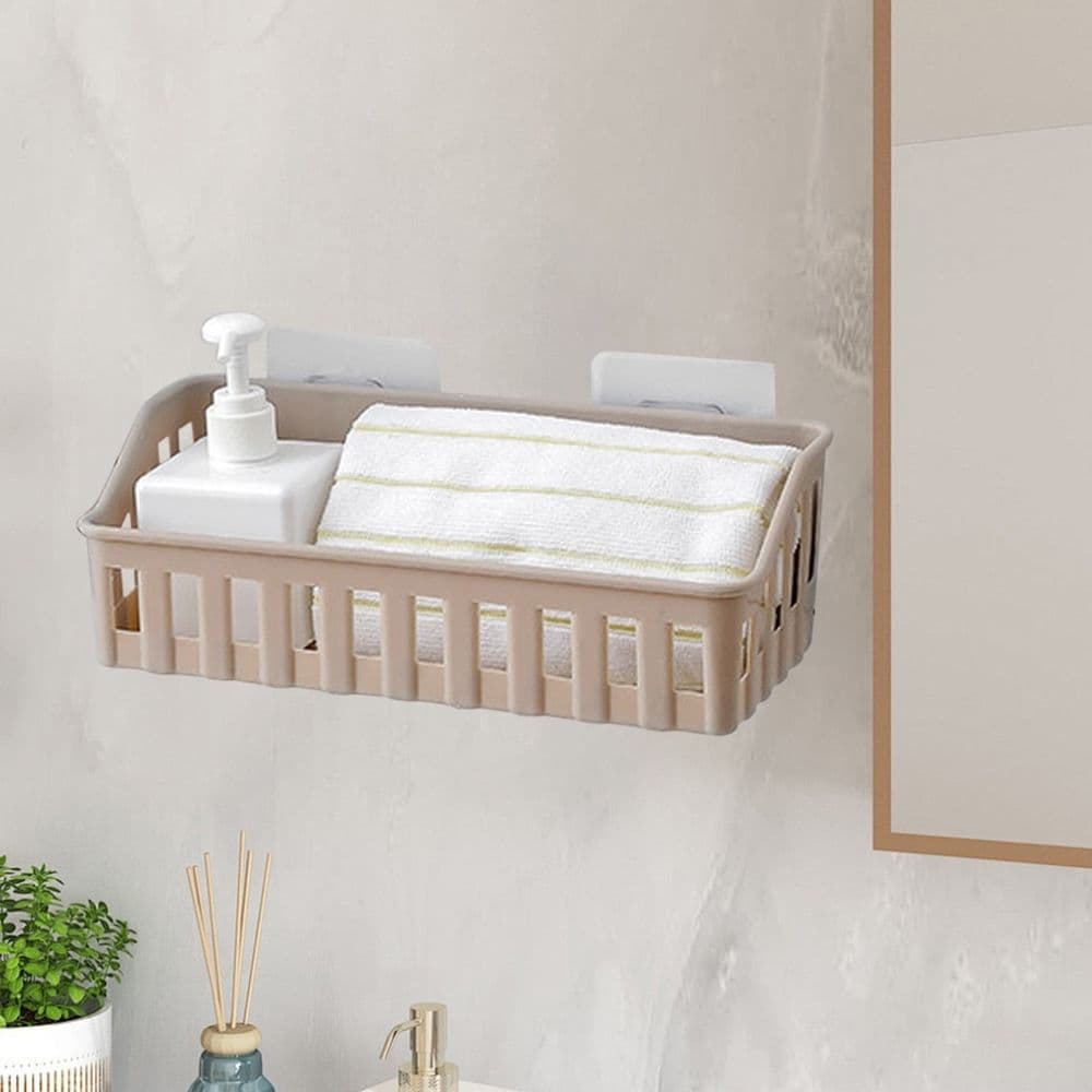 Bathroom Shower Caddy No Drill Hanging Shelf for Shampoo Conditioner Soap Storage Plastic Gray 10.6x4.33x3.54 Inches