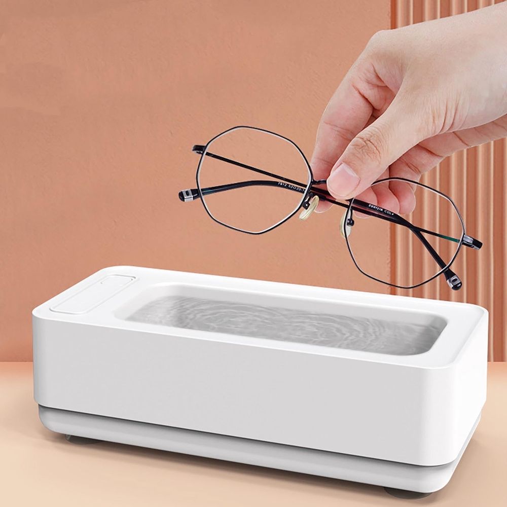Portable Ultrasonic Cleaner Machine for Eyeglasses Jewelry Dentures Shaver Heads 45kHz High Frequency Vibration with USB Charging 2.7x3.9x8.7in