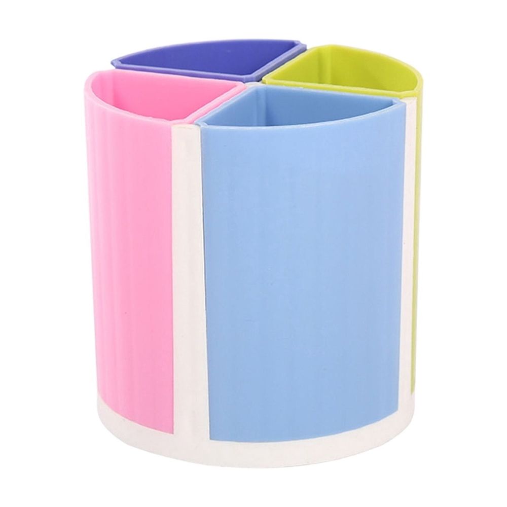 360 Degree Rotating Pen Organizer with 4 Removable Compartments Multicolor Desktop Storage Box for Pencils Markers Makeup Brushes