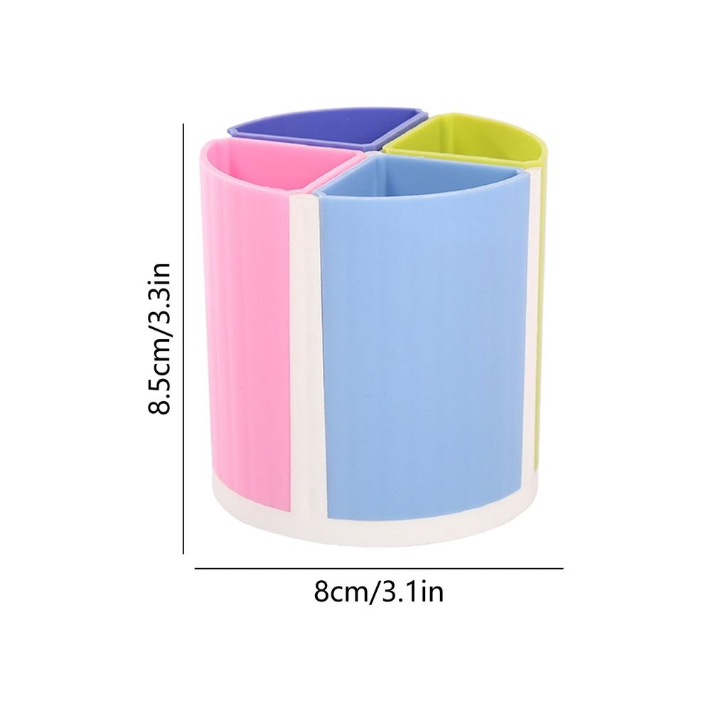 360 Degree Rotating Pen Organizer with 4 Removable Compartments Multicolor Desktop Storage Box for Pencils Markers Makeup Brushes
