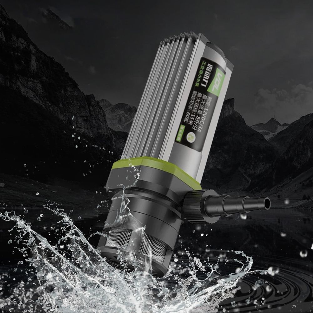 DC 12V 60W Mini Submersible Water Pump, Ultra Quiet High Lift 49.21ft Pond Aquarium Hydroponics Circulation Pump for Fountain Feature Fish Tank, 1.57x1.57x4.72 Inches
