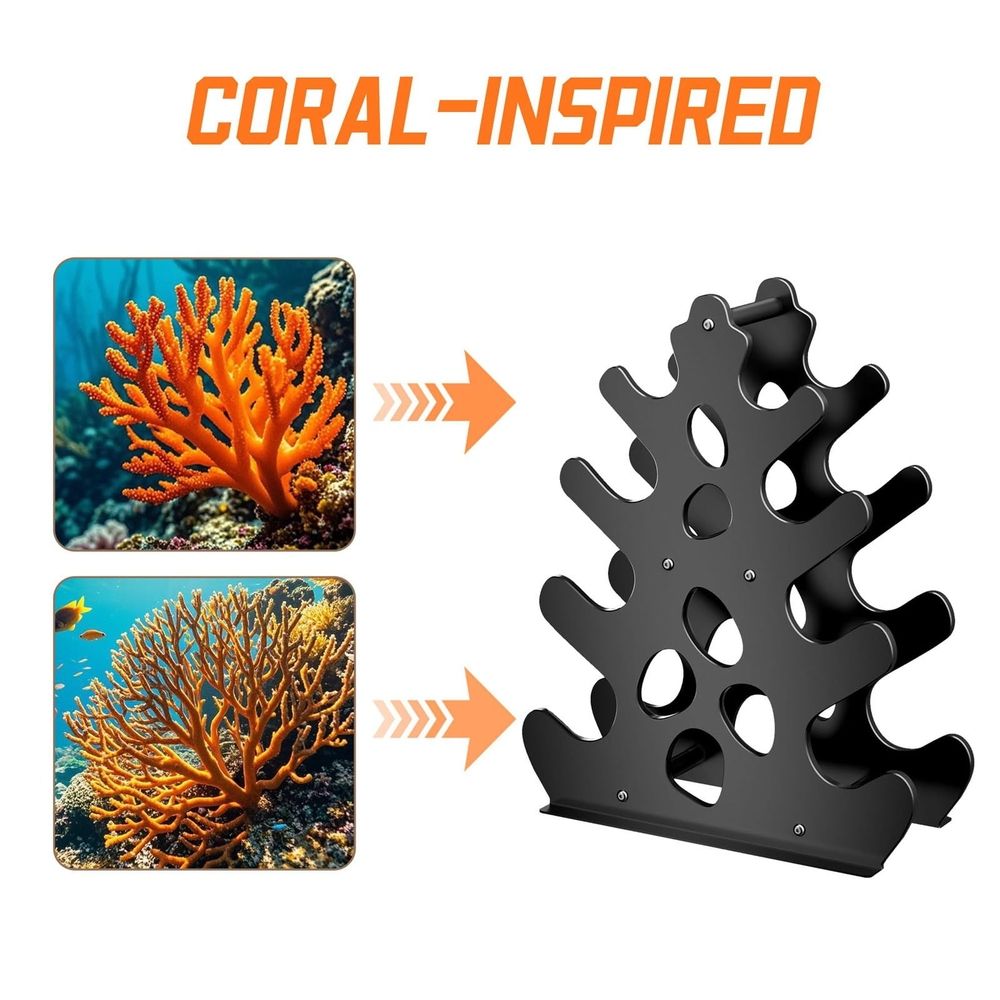 Coral Style Iron Dumbbell Storage Rack, Multi Tiered Weight Holder for Home Gym Fitness Equipment, Heavy Duty Stable Stand