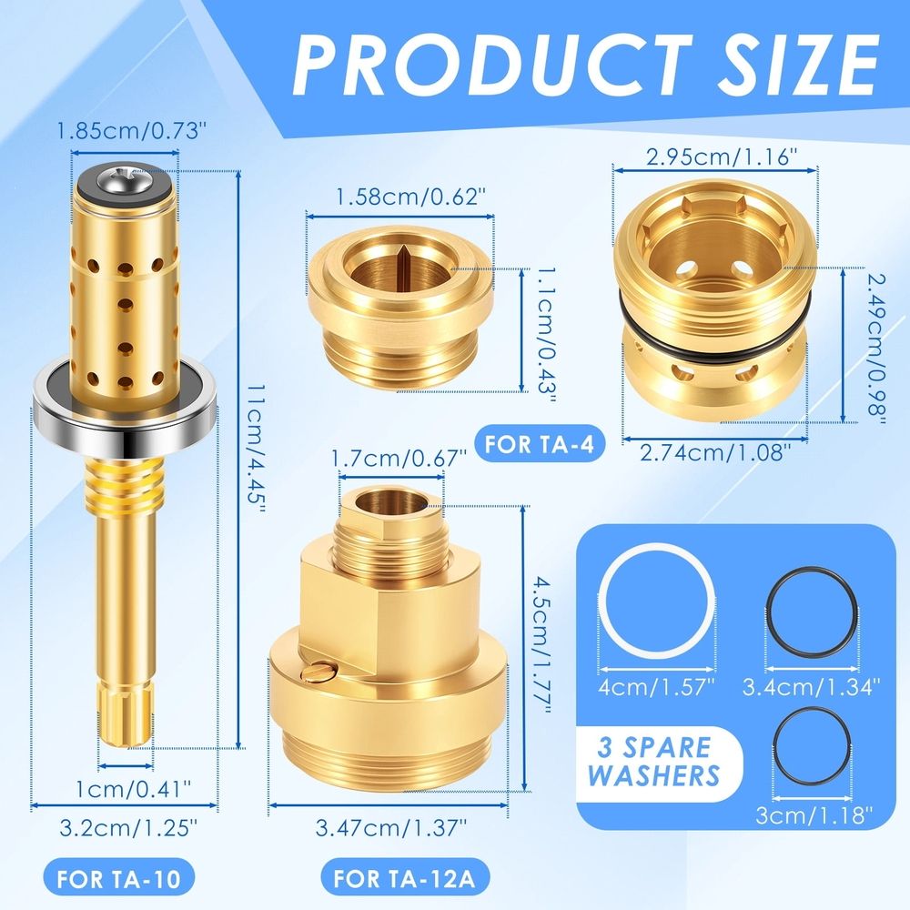 Valve Rebuild Kit Easy Installation Repairs and Avoids Leaks in Bathtubs or Shower Systems Premium Brass for Replacement