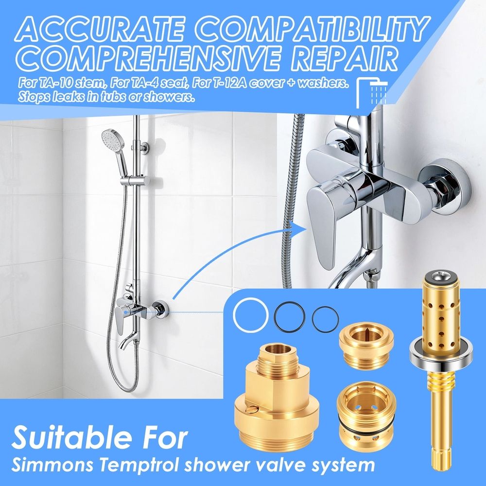 Valve Rebuild Kit Easy Installation Repairs and Avoids Leaks in Bathtubs or Shower Systems Premium Brass for Replacement