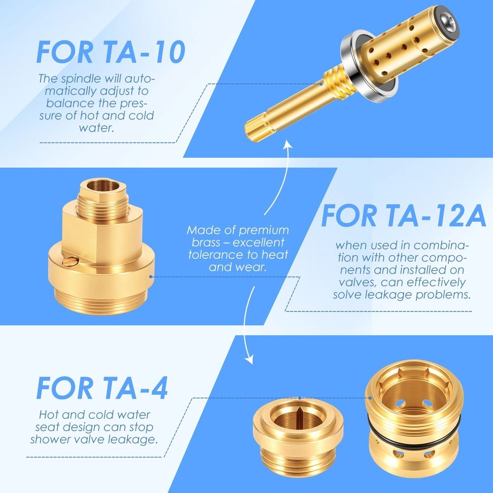 Valve Rebuild Kit Easy Installation Repairs and Avoids Leaks in Bathtubs or Shower Systems Premium Brass for Replacement