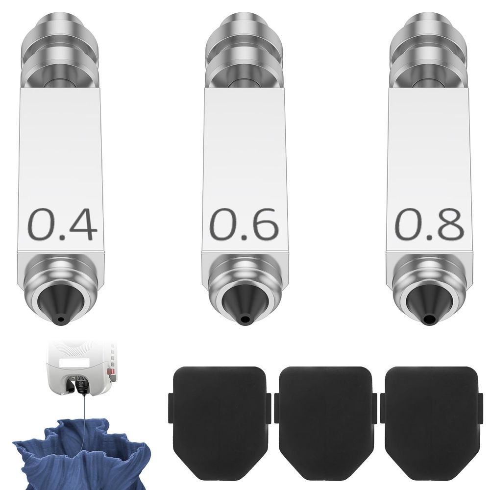 3Pcs Integrated Hardened Steel Nozzles with Anti Leakage Integrated Design Supports High Speed Printing for
