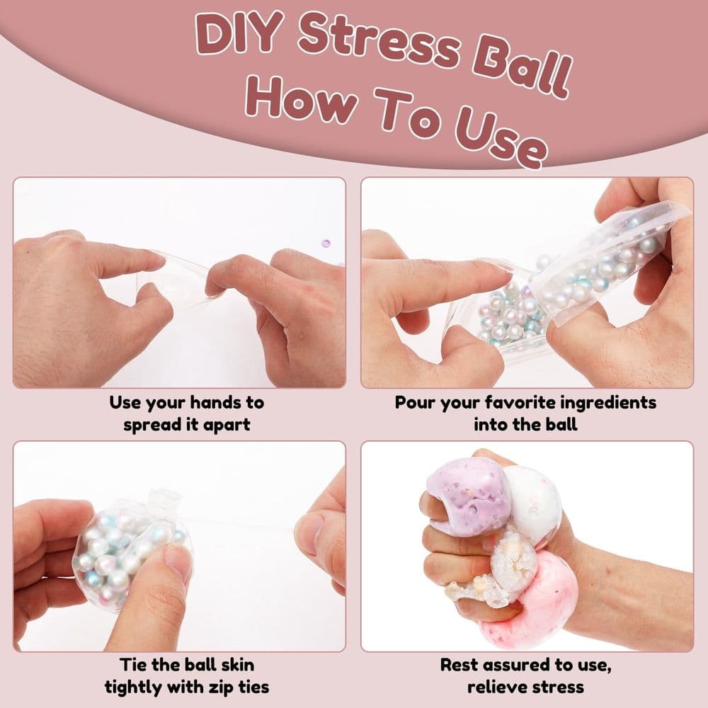 DIY Stress Ball Making Kit Tear Resistant Ball Skin Set for Creative Customization 6cm and 5cm Clear Colour