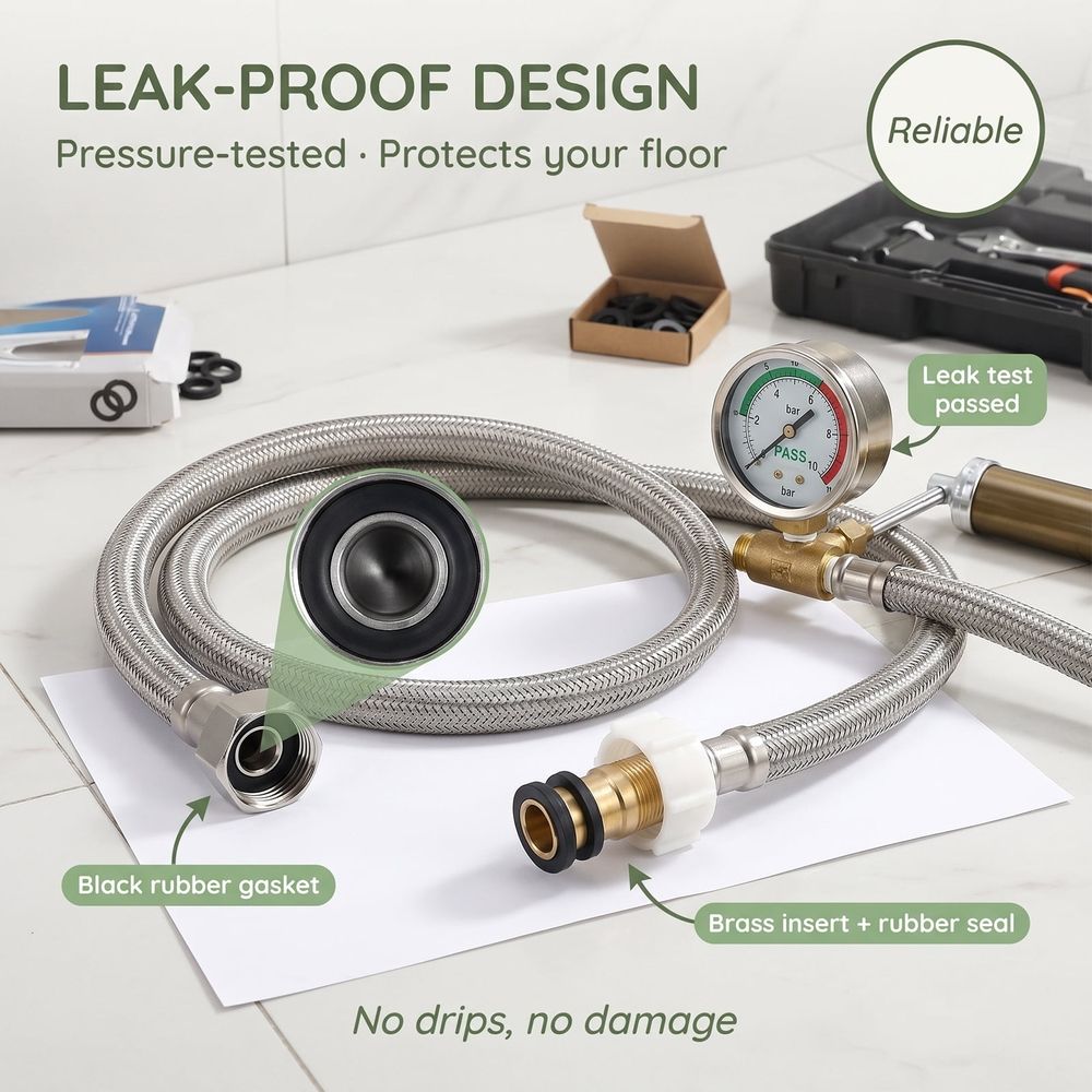 10 Pack Toilet Water Supply Line 11.8 Inch Braided 7/8" Ballcock x 3/8" Compression Flexible Toilet Water Hose Connector Stainless Steel Water Supply Line for Replacement