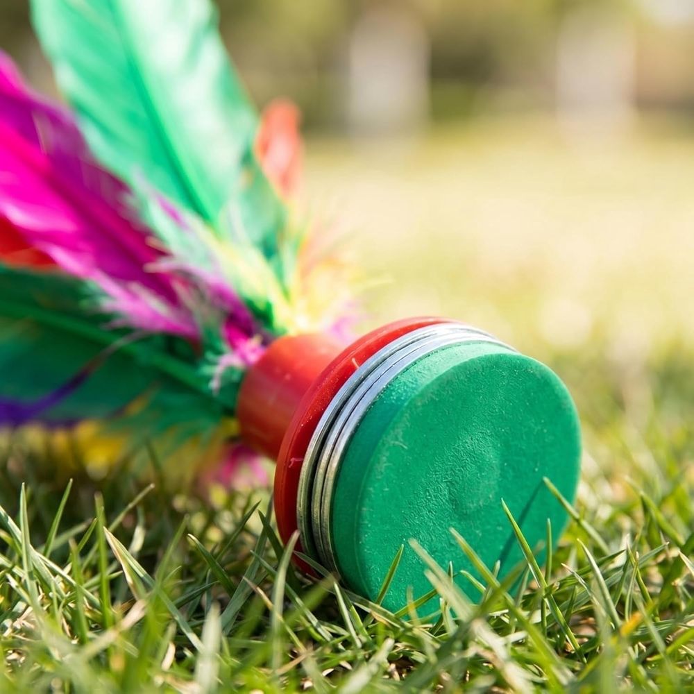 Chinese Footbag, Kick Shuttlecock Chinese Jianzi, 7.87' Real Feather Shuttlecock for Outdoor Exercise, Agility Training and Coordination Game for Adults