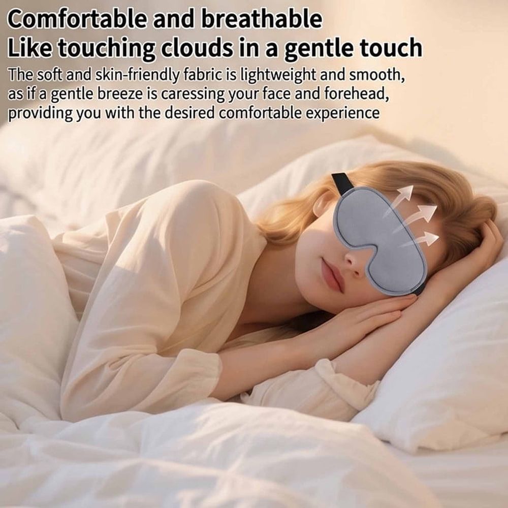 Upgrade Sleep Mask for Women Men, 3D Contoured Blackout Eye Mask for Sleeping, Soft Breathable Adjustable Strap Sleep Eye Cover for Travel, Nap, and Shift Work (Gray)