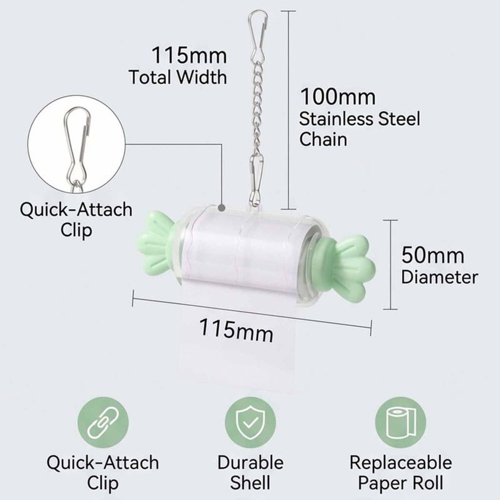 Parrot Rolling Paper Foraging Chew Toy Safe Natural Bird Cage Accessories Interactive Bird Enrichment Toy for Cockatiels Conures Budgies Small Parrots Green