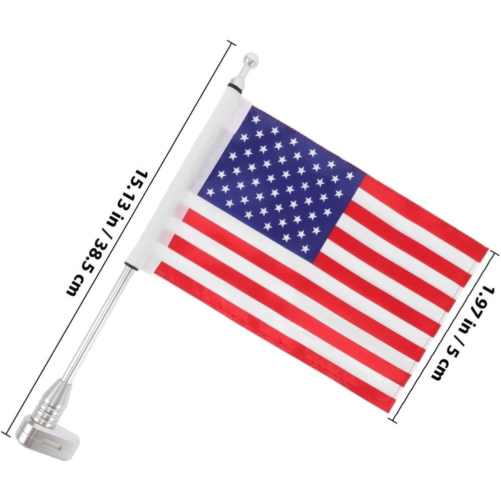 Motorcycle Flagpole Mount Sturdy Metal Construction Clamp Style Silver Finish