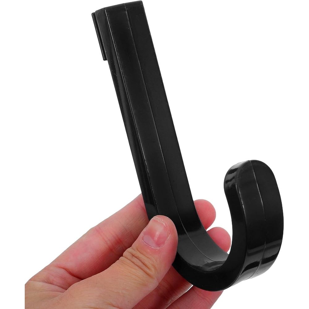 4pcs Black Plastic Shed Organizer Hooks - Utility Hooks for Garage, Shed, and Mudroom Tool Storage