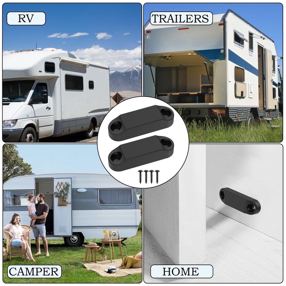 4 Pairs RV Baggage Door Holder, Wider Access and Space Saving Design, Secure Reliable Magnetic Holding System, for Camper Trailer