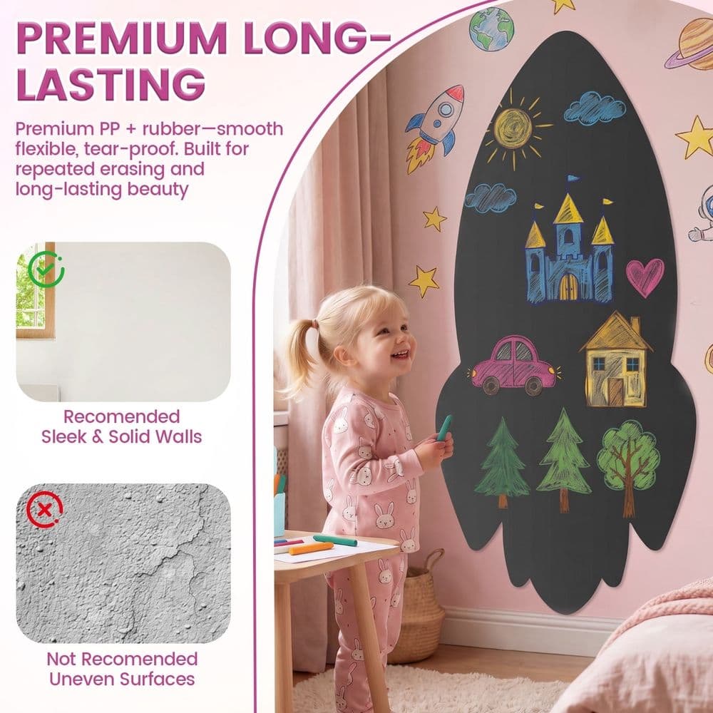 Magnetic Wall Decal Fun Rocket Design 45 x 100 cm PP and Rubber