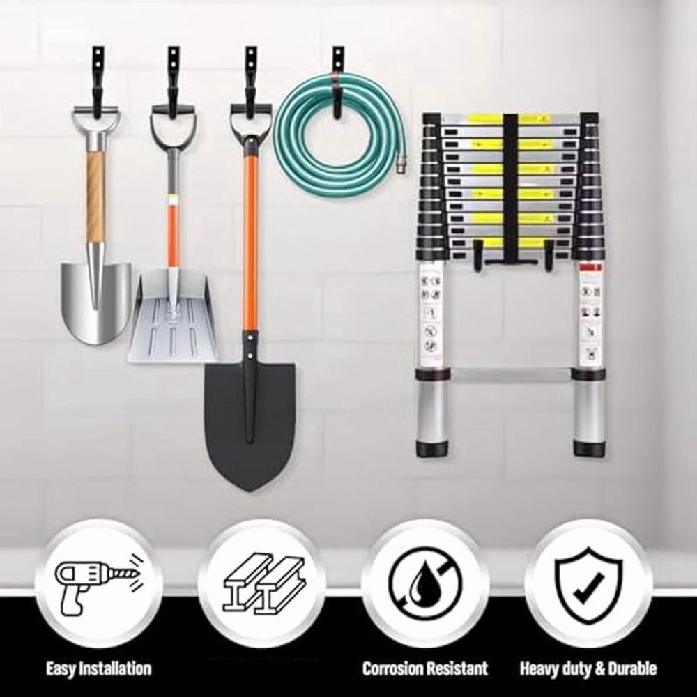 12-Piece Heavy Duty Metal Wall Mount J-Hooks for Bike and Tool Storage