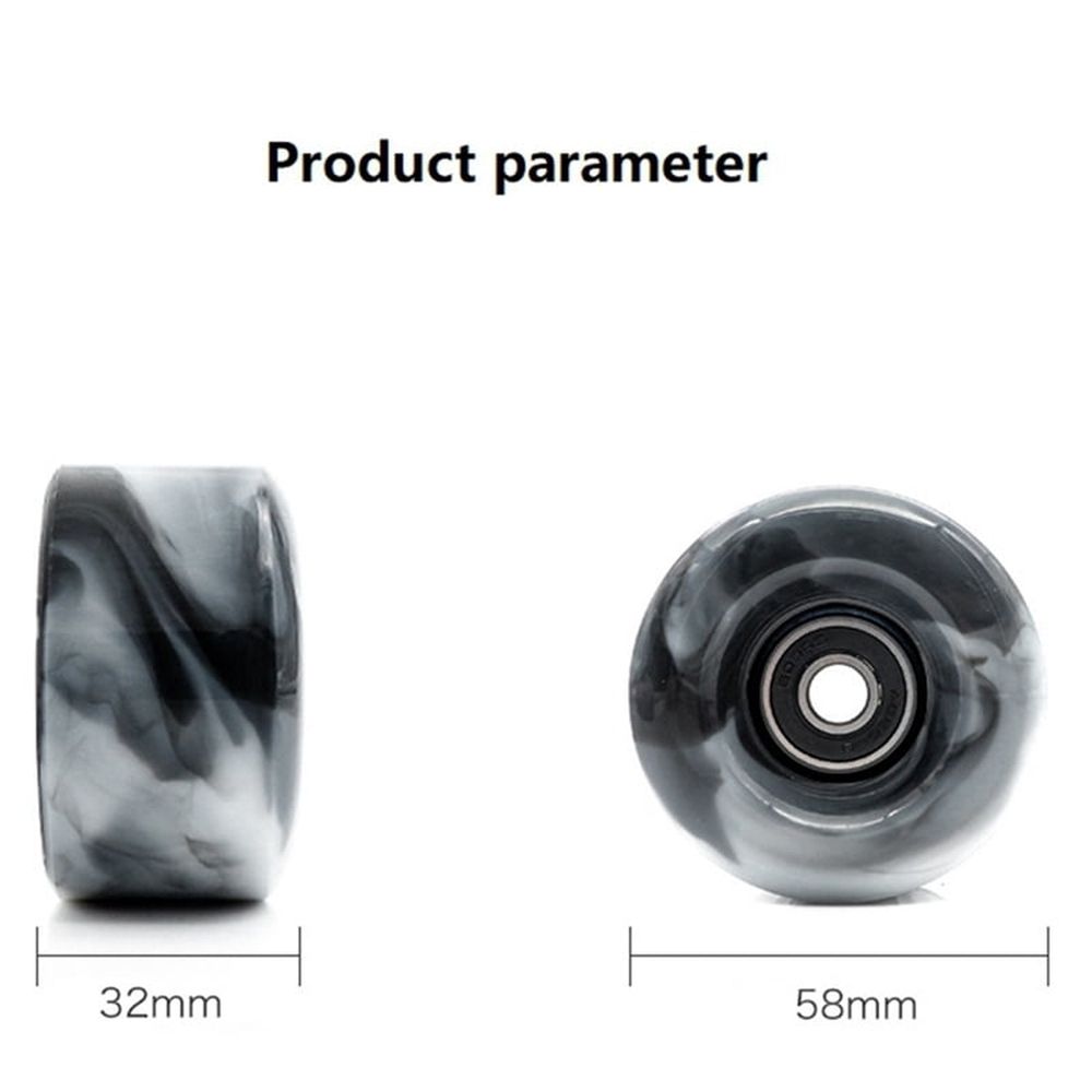 8 Pcs Roller Skate Wheels with Bearings for Double Row Skating and Skateboard 32mm x 58mm 82A,Black