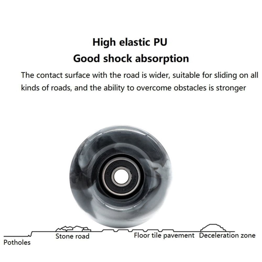 8 Pcs Roller Skate Wheels with Bearings for Double Row Skating and Skateboard 32mm x 58mm 82A,Black