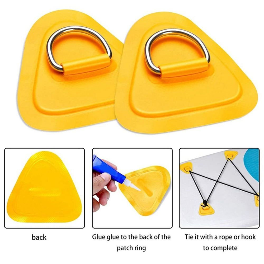 6PCS D-Ring Patch for Inflatable Boat Kayak Dinghy , D-Ring PVC Patch Stand-Up Paddleboard Canoe Rafting Green