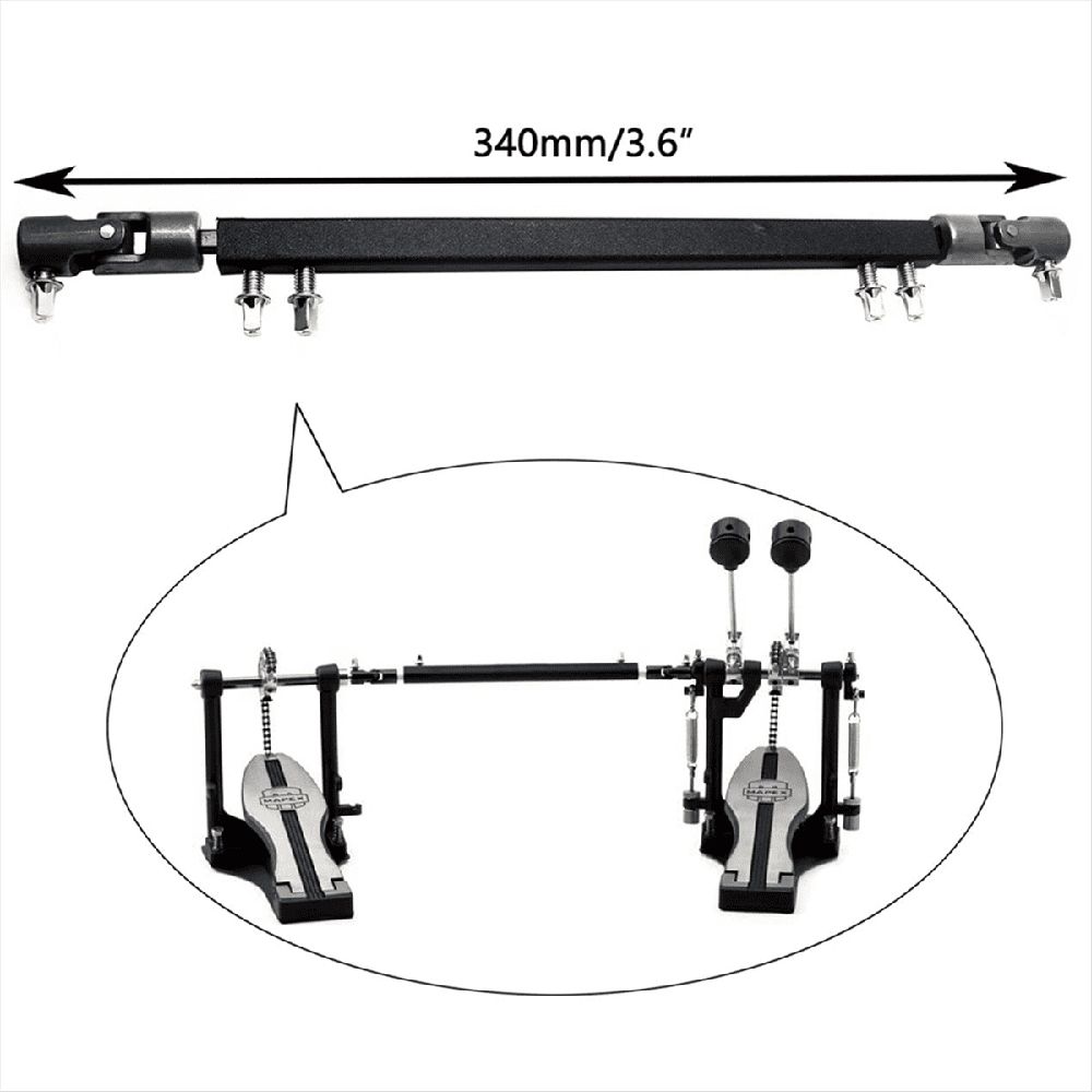 Double Kick Drum Pedal Drive Shaft Steel Bass Drum Pedal Linkage Connector Arm ,Black