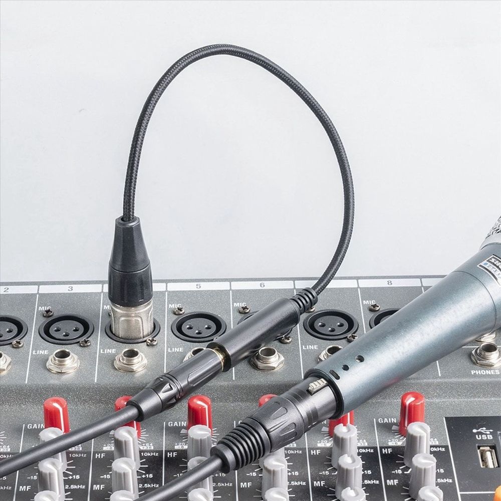 2X XLR Male to 1/4 Inch Female Cable,3 Pin Male to 6.35mm Socket Audio Cord, XLR Male to 6.35mm Microphone Audio Cable