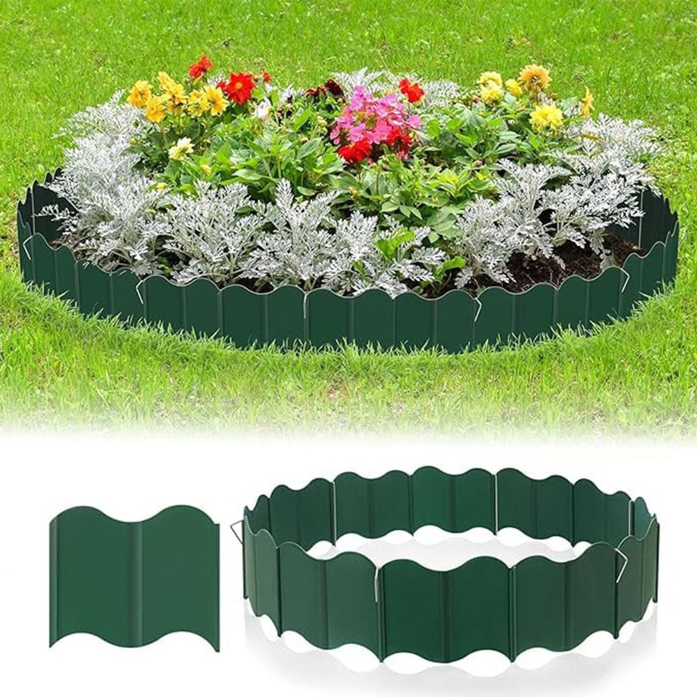 Plastic Garden Fence Edging | 10-Piece DIY Outdoor Yard Border | Weather-Resistant Landscape Edging for Flower Beds & Gardens