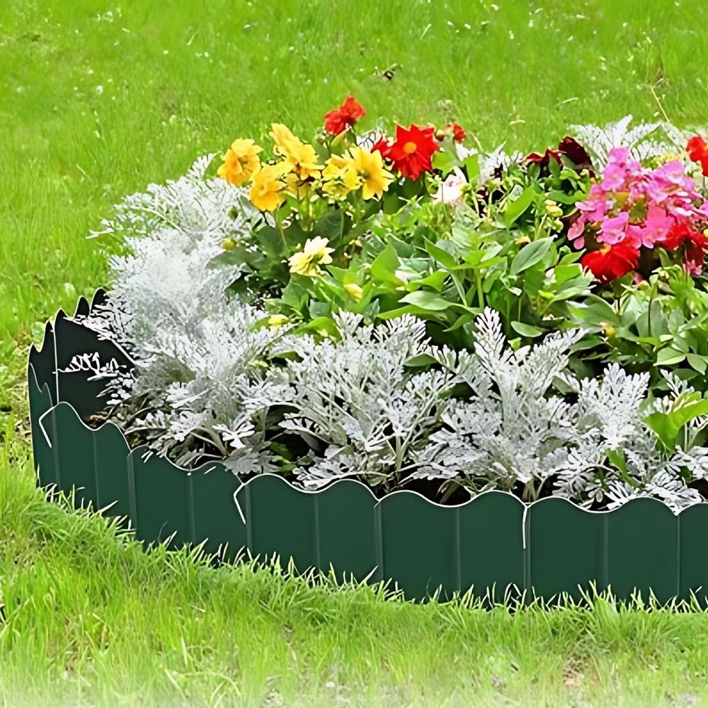 Plastic Garden Fence Edging | 10-Piece DIY Outdoor Yard Border | Weather-Resistant Landscape Edging for Flower Beds & Gardens