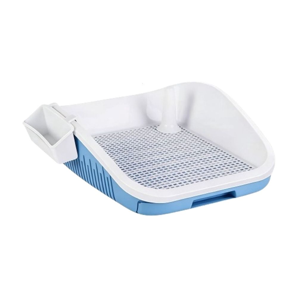 Dog Toilet with Drawer - Potty Box for Small Medium Dogs, Plastic Litter Tray with Low Entry, Easy Clean Indoor Pet Toilet Training System for Home Balcony Bathroom Use, Dog Potty Training Tray, Gray