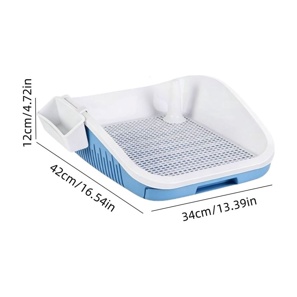 Dog Toilet with Drawer - Potty Box for Small Medium Dogs, Plastic Litter Tray with Low Entry, Easy Clean Indoor Pet Toilet Training System for Home Balcony Bathroom Use, Dog Potty Training Tray, Gray
