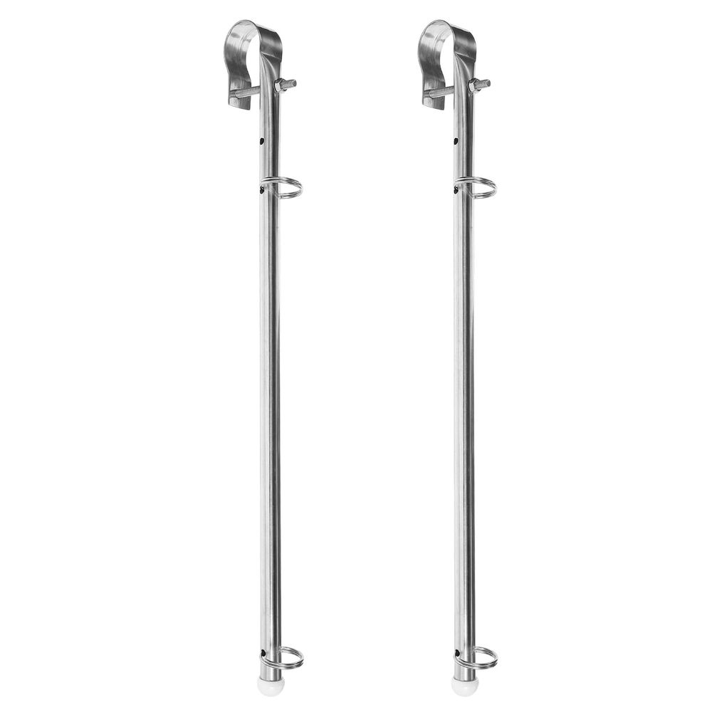 Stainless Steel Yacht Flagpole Set, Plated Boat Accessory, Easy to Install, 2 Pieces