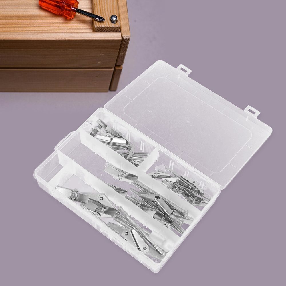 32Pcs Stainless Steel Toggle Bolt Anchor For Hanging Heavy Items In Drywall Projects Silver
