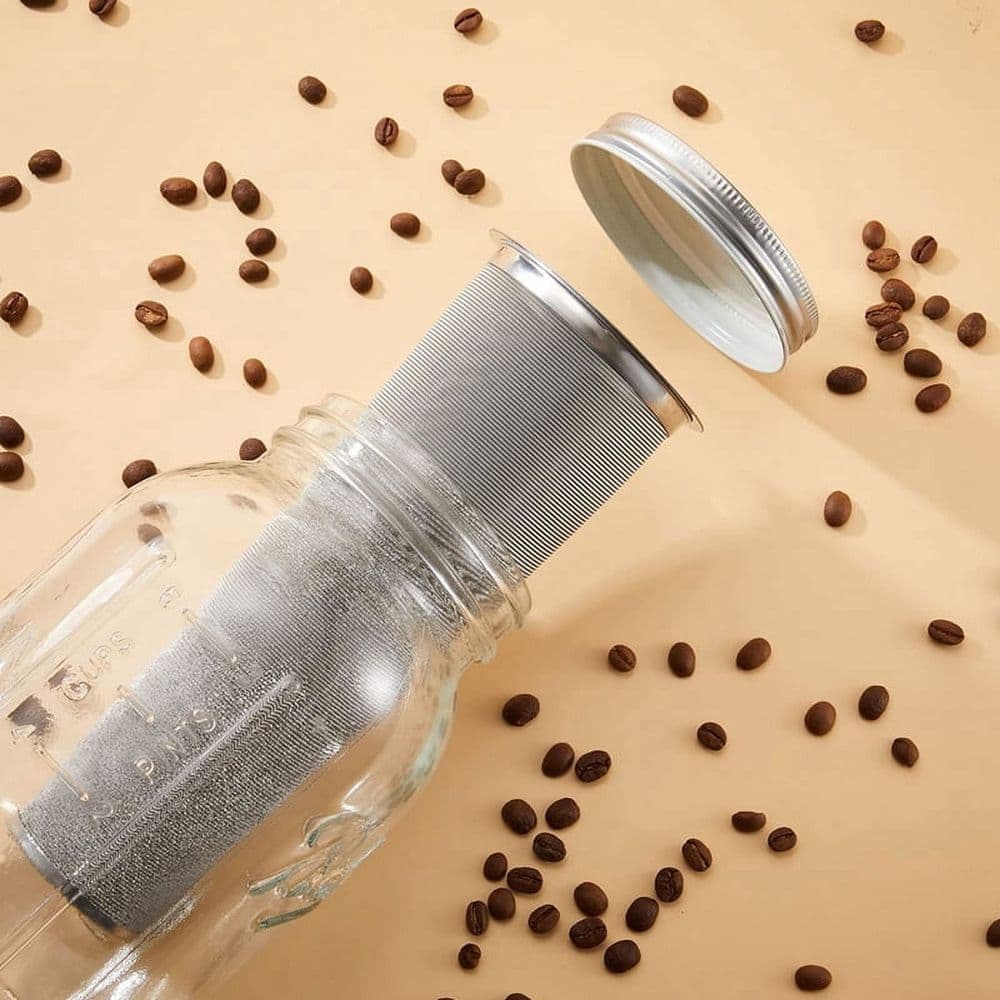 3PCS Cold Brew Coffee Filter Stainless Steel Tea Infuser Strainer Masons Canning Jar Mesh