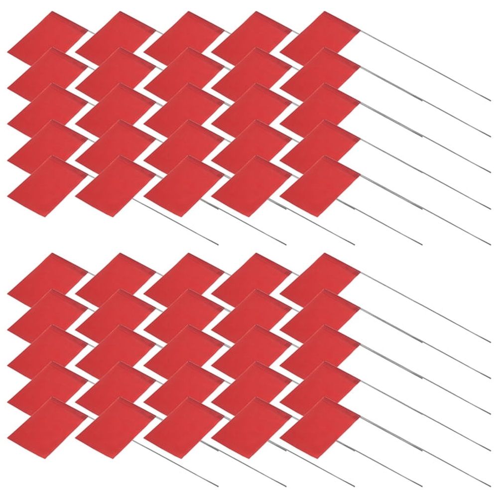 50Pack Marking Flags, Red Yard Flags 15x4x5Inch, Marker Lawn Markers, Irrigation Landscape